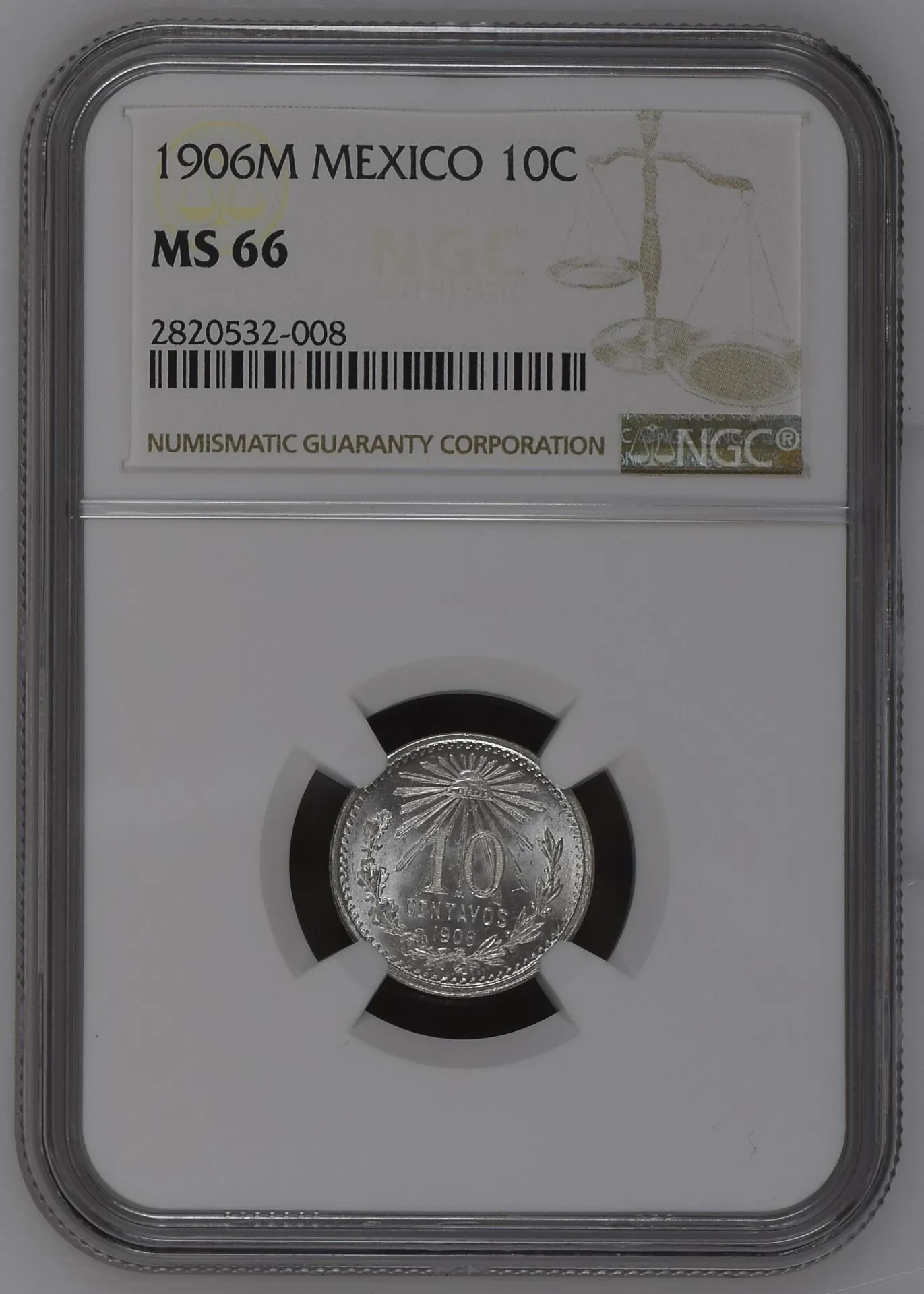 10 Centavo Mexican Coins Modern Silver & Minors Modern Silver & Minors 10 Centavo 1906 M NGC MS66 0130461 Modern Silver & Minors 10 Centavo 1906 M NGC MS66 0130461