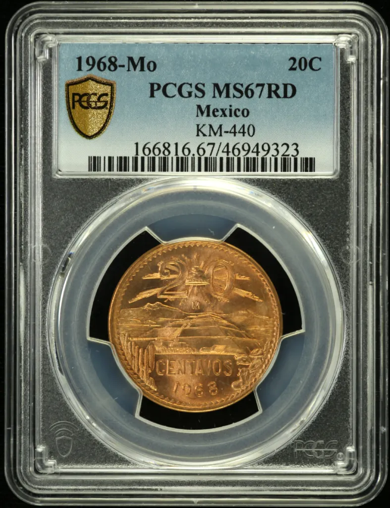 Modern Silver & Minors 20 Centavo 1968 Mo PCGS MS67RD 0130660