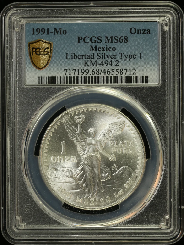 Modern Silver & Minors Onza 1991 Mo PCGS MS68 0130552