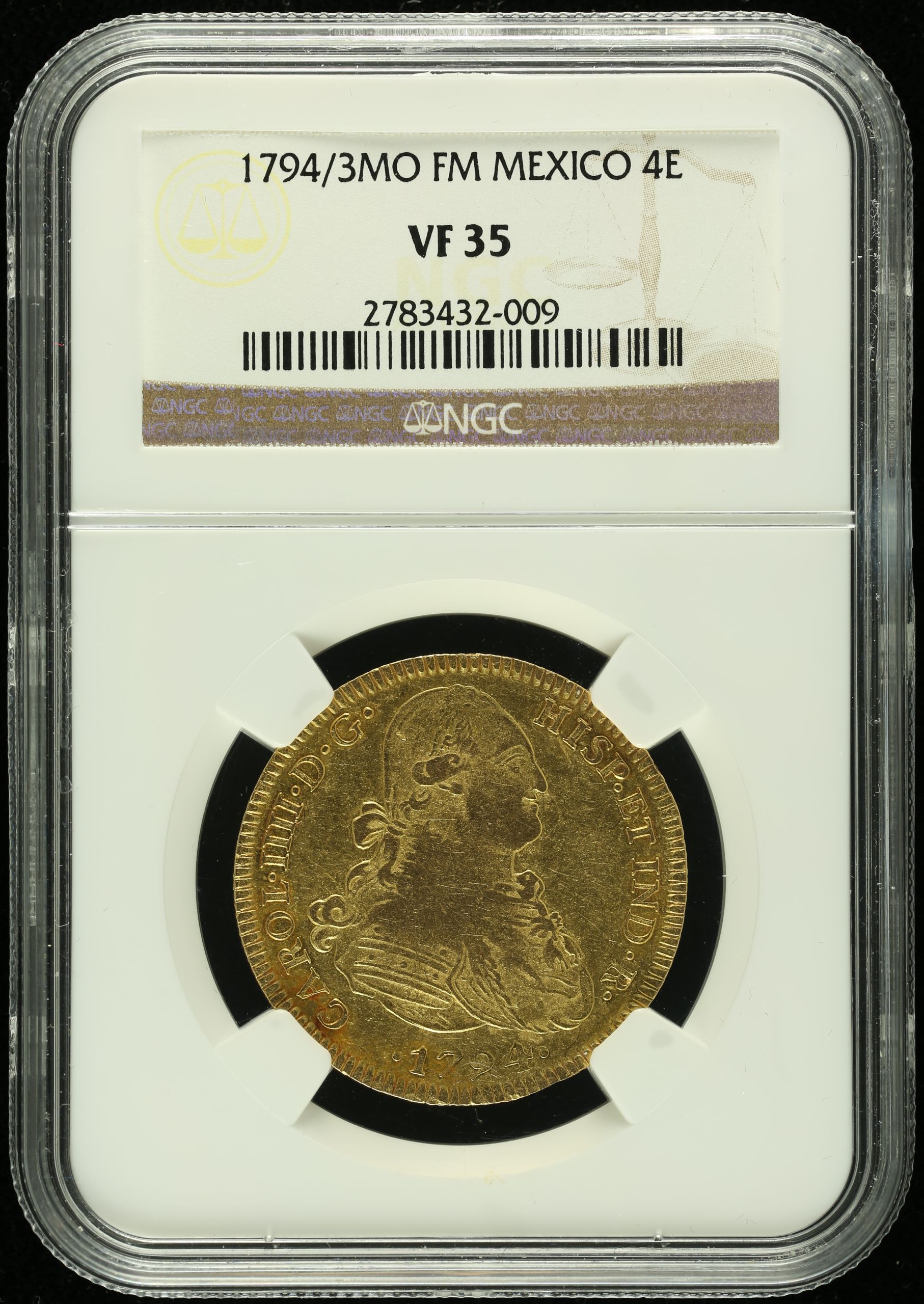 Colonial Gold 4 Escudos 1794/3 Mo FM NGC VF35 0131107 – World ...