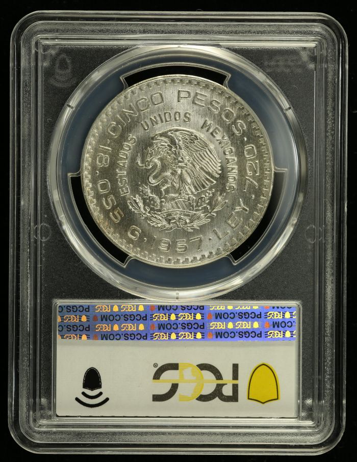 Modern Silver & Minors 5 Peso 1957 Mo PCGS MS67 0130399Modern Silver & Minors 5 Peso 1957 Mo PCGS MS67 0130399 - Image 2