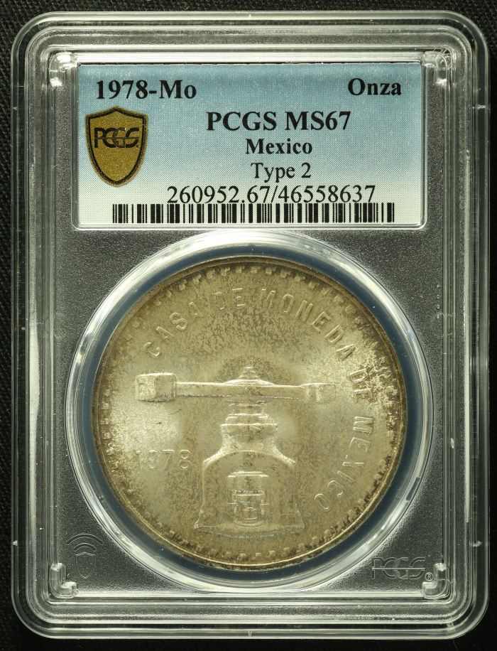 Modern Silver & Minors Onza 1978 Mo PCGS MS67 0130477Modern Silver & Minors Onza 1978 Mo PCGS MS67 0130477