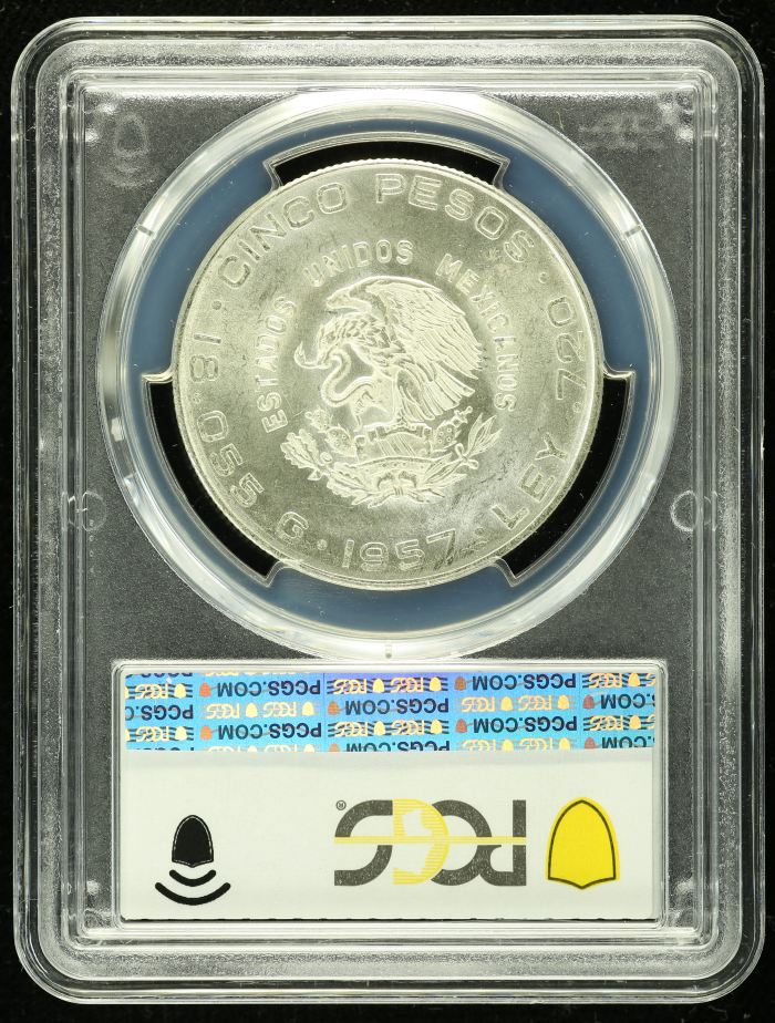 Modern Silver & Minors 5 Peso 1957 Mo PCGS MS66 0130395Modern Silver & Minors 5 Peso 1957 Mo PCGS MS66 0130395 - Image 2
