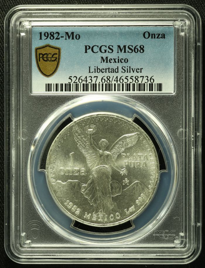 Modern Silver & Minors Onza 1982 Mo PCGS MS68 0130573Modern Silver & Minors Onza 1982 Mo PCGS MS68 0130573