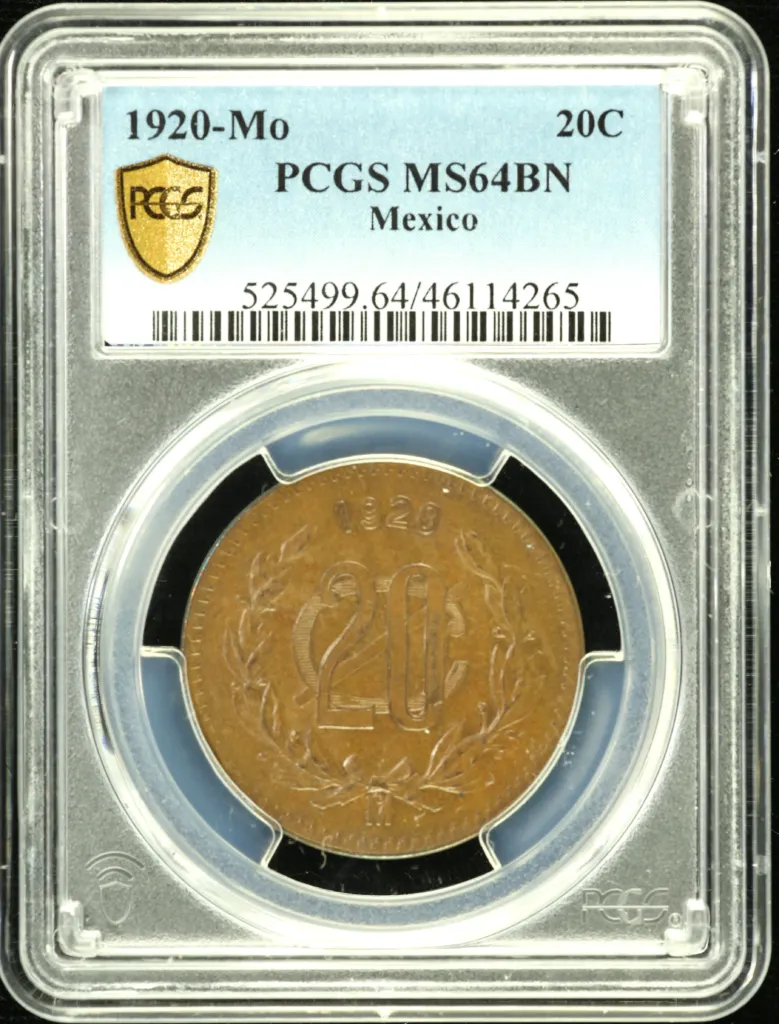 Modern Silver & Minors 20 Centavo 1920 Mo PCGS MS64BN 0130613