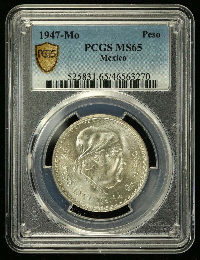 Modern Silver & Minors Peso 1947 Mo PCGS MS65 0130013Modern Silver & Minors Peso 1947 Mo PCGS MS65 0130013