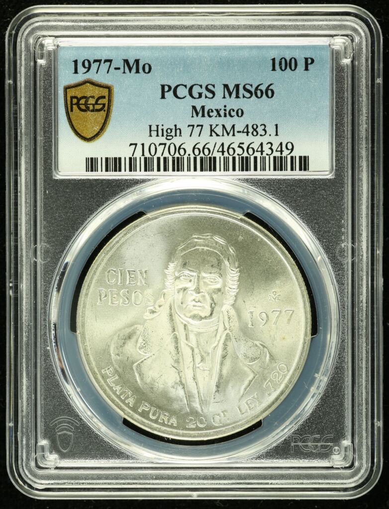 Modern Silver & Minors 100 Peso 1977 Mo PCGS MS66 0130932Property of World Numismatics