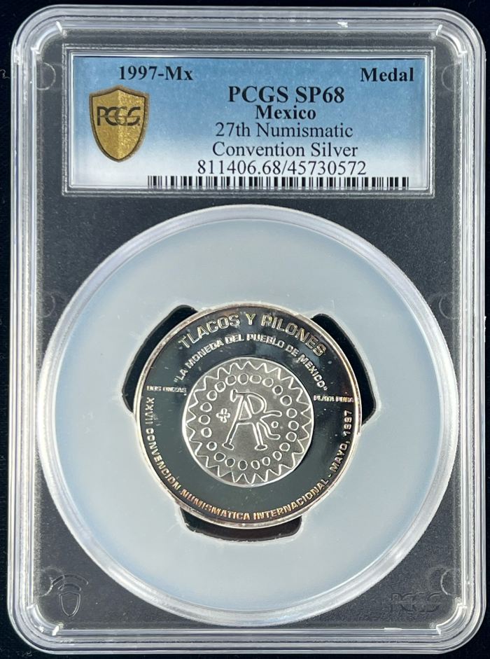 Medals & Tokens 27th Numismatic Convention Silver Medal 1997 Mx PCGS SP68 0131681Medals & Tokens 27th Numismatic Convention Silver Medal 1997 Mx PCGS SP68 0131681