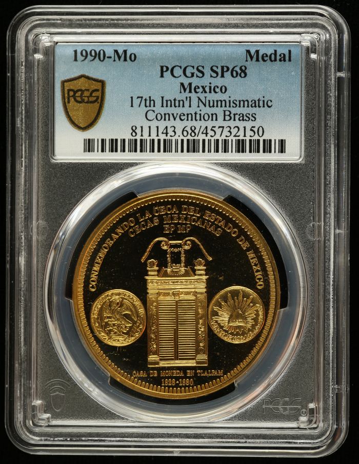 Medals & Tokens 17th International Numismatic Convention Brass Medal 1990 Mo PCGS SP68 0131980Medals & Tokens 17th International Numismatic Convention Brass Medal 1990 Mo PCGS SP68 0131980