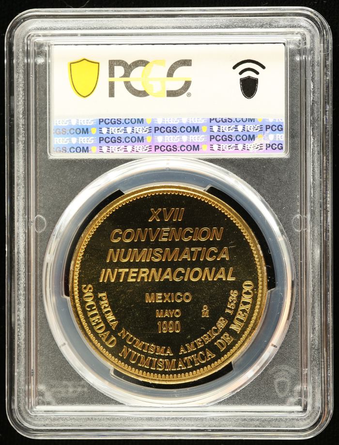 Medals & Tokens 17th International Numismatic Convention Brass Medal 1990 Mo PCGS SP68 0131980Medals & Tokens 17th International Numismatic Convention Brass Medal 1990 Mo PCGS SP68 0131980 - Image 2