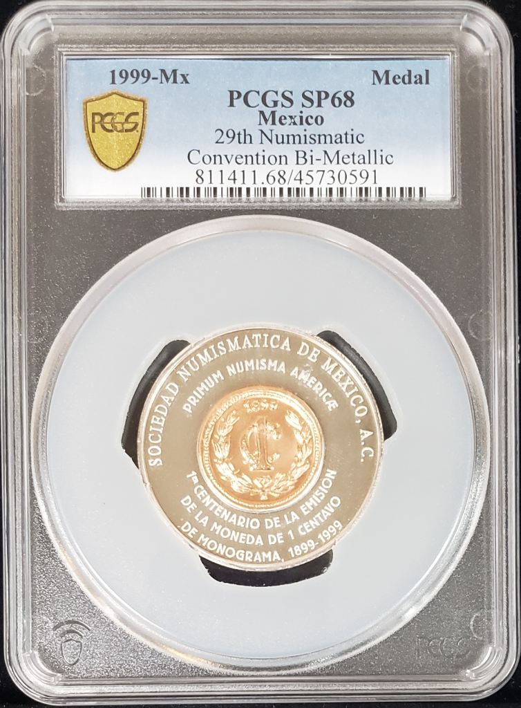 Medals & Tokens 29th Numismatic Convention Bi-Metallic Medal 1999 Mx PCGS SP68 0131735