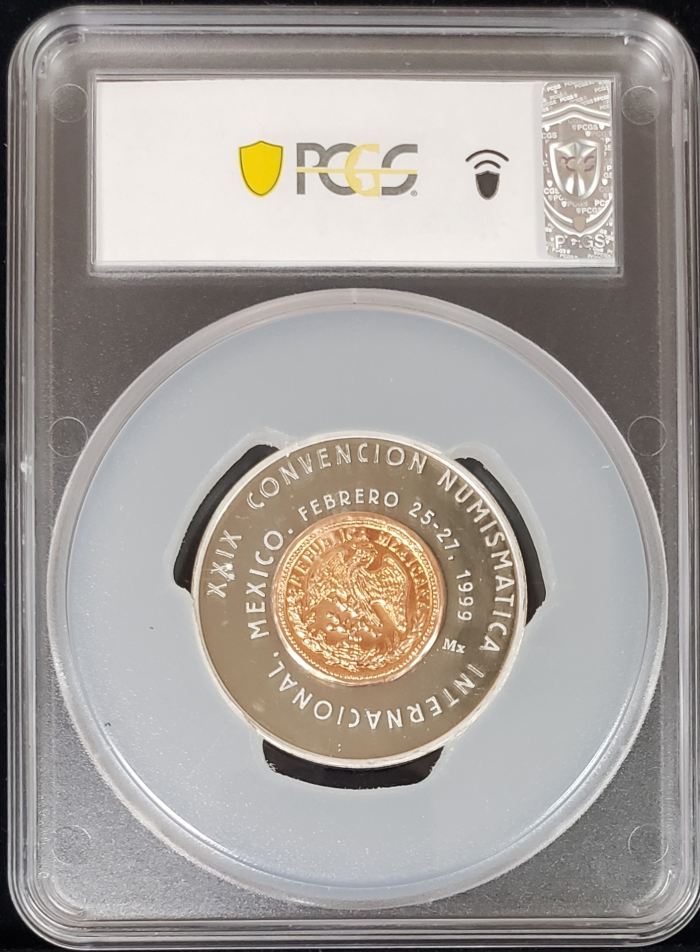 Medals & Tokens 29th Numismatic Convention Bi-Metallic Medal 1999 Mx PCGS SP68 0131735Medals & Tokens 29th Numismatic Convention Bi-Metallic Medal 1999 Mx PCGS SP68 0131735 - Image 2