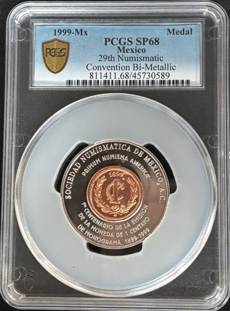 Medals & Tokens 29th Numismatic Convention Bi-Metallic Medal 1999 Mx PCGS SP68 0131732