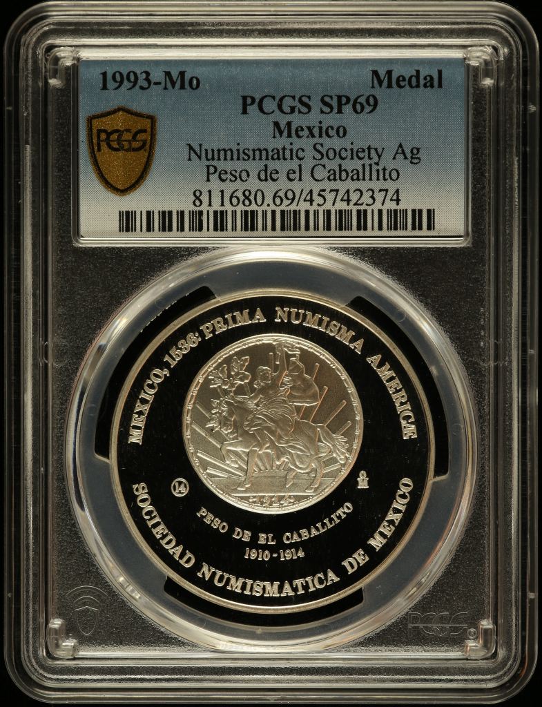 Medals & Tokens Numismatic Society of Mexico Medal 1993 Mo PCGS SP69 0131898