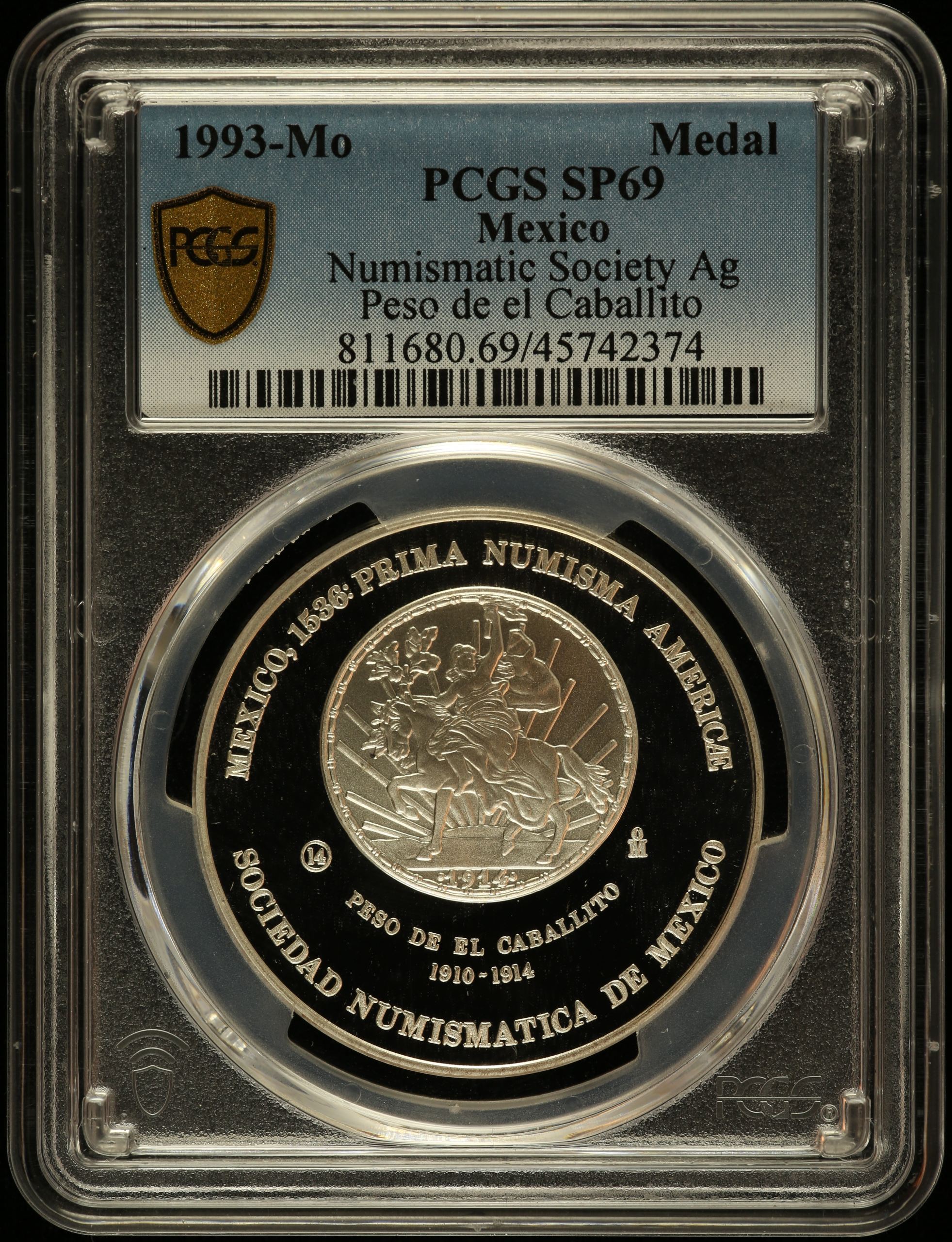 Medals & Tokens Numismatic Society of Mexico Medal 1993 Mo PCGS SP69 0131898