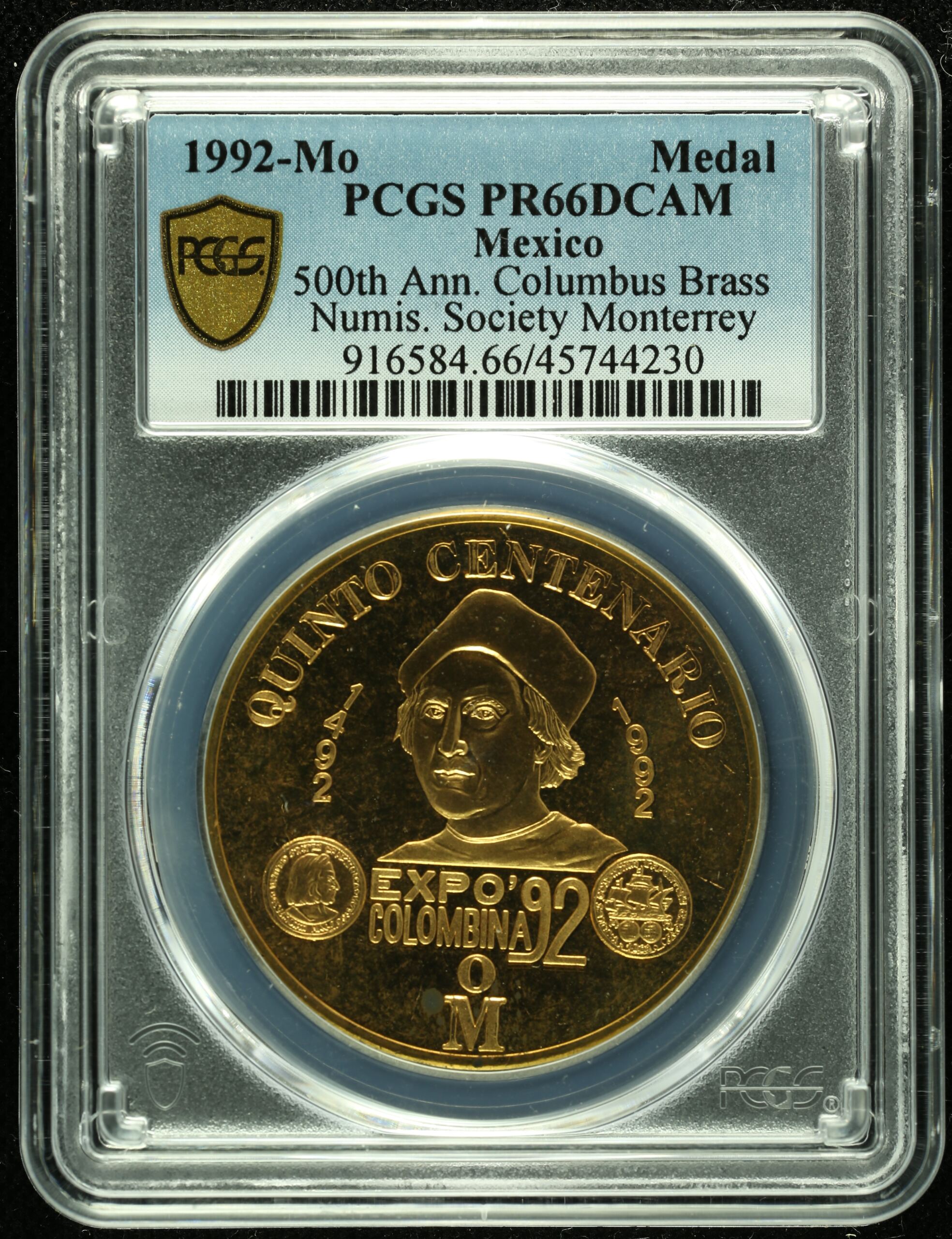 Medals & Tokens Mexican Coins Medals & Tokens Numismatic Society of Monterrey Brass Medal 1992 Mo PCGS PR66DCAM 0131930 Medals & Tokens Numismatic Society of Monterrey Brass Medal 1992 Mo PCGS PR66DCAM 0131930Medals & Tokens Numismatic Society of Monterrey Brass Medal 1992 Mo PCGS PR66DCAM 0131930