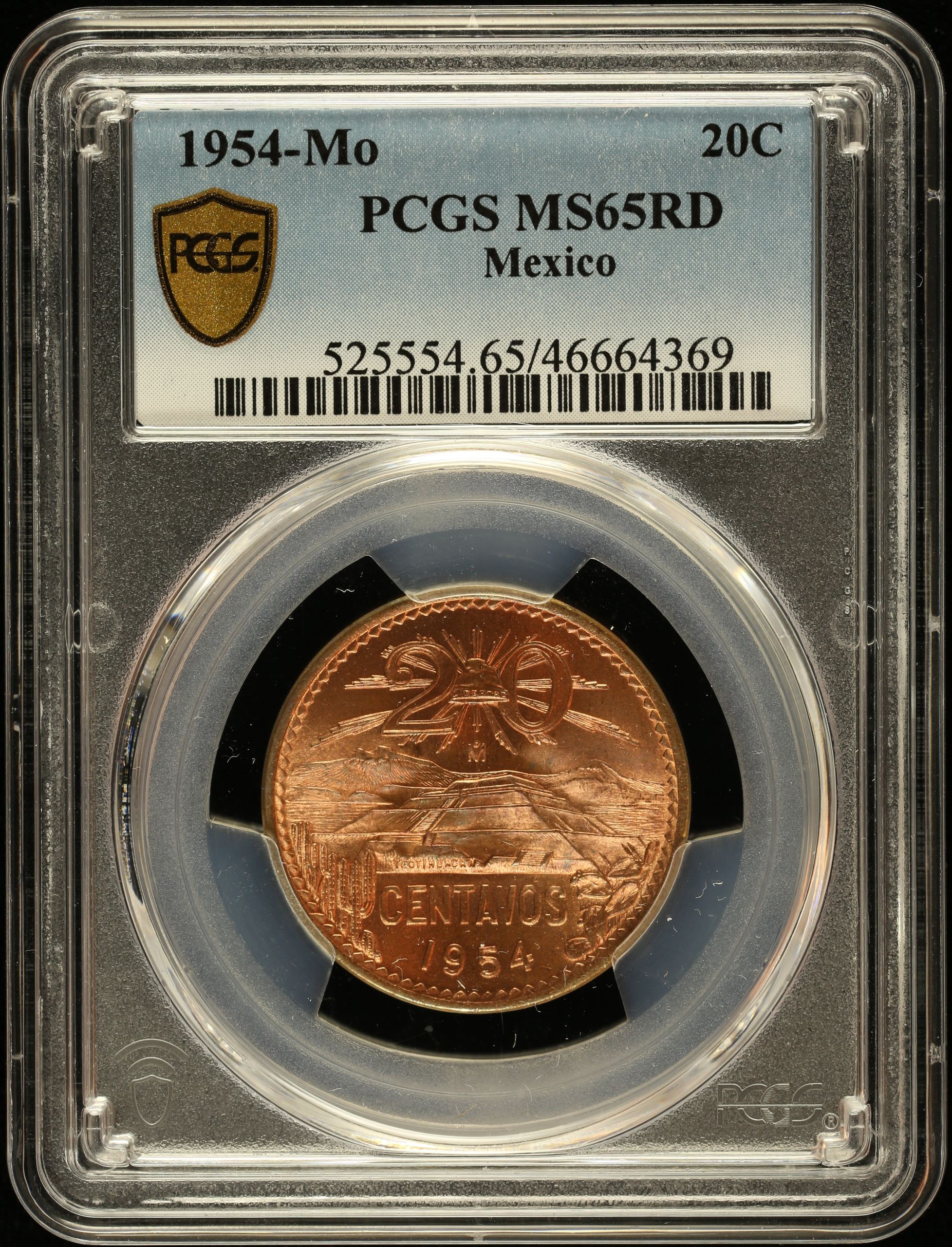 Modern Silver & Minors 20 Centavo 1954 Mo PCGS MS65RD 0132558