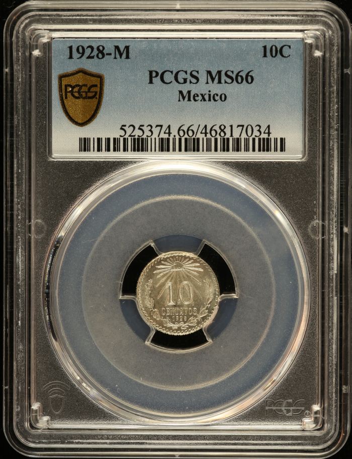 Modern Silver & Minors 10 Centavo 1928 M PCGS MS66 0131336Modern Silver & Minors 10 Centavo 1928 M PCGS MS66 0131336