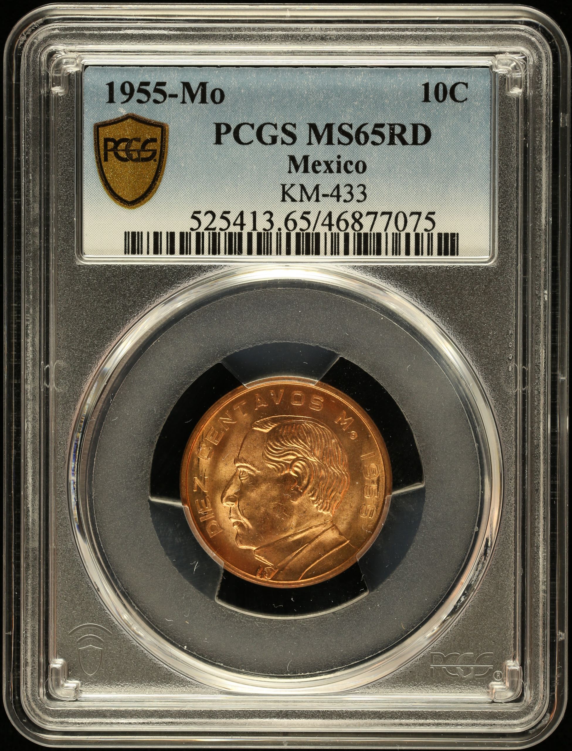 Modern Silver & Minors 10 Centavo 1955 Mo PCGS MS65RD 0132788