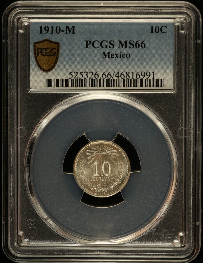 Modern Silver & Minors 10 Centavo 1910 M PCGS MS66 0131365Modern Silver & Minors 10 Centavo 1910 M PCGS MS66 0131365