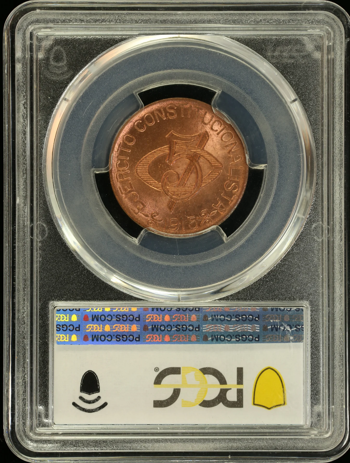 Chihuahua Mexican Coins Revolution Revolution 5 Centavo 1915 Chihuahua PCGS MS65RB 0132270 Revolution 5 Centavo 1915 Chihuahua PCGS MS65RB 0132270Revolution 5 Centavo 1915 Chihuahua PCGS MS65RB 0132270 - Image 2