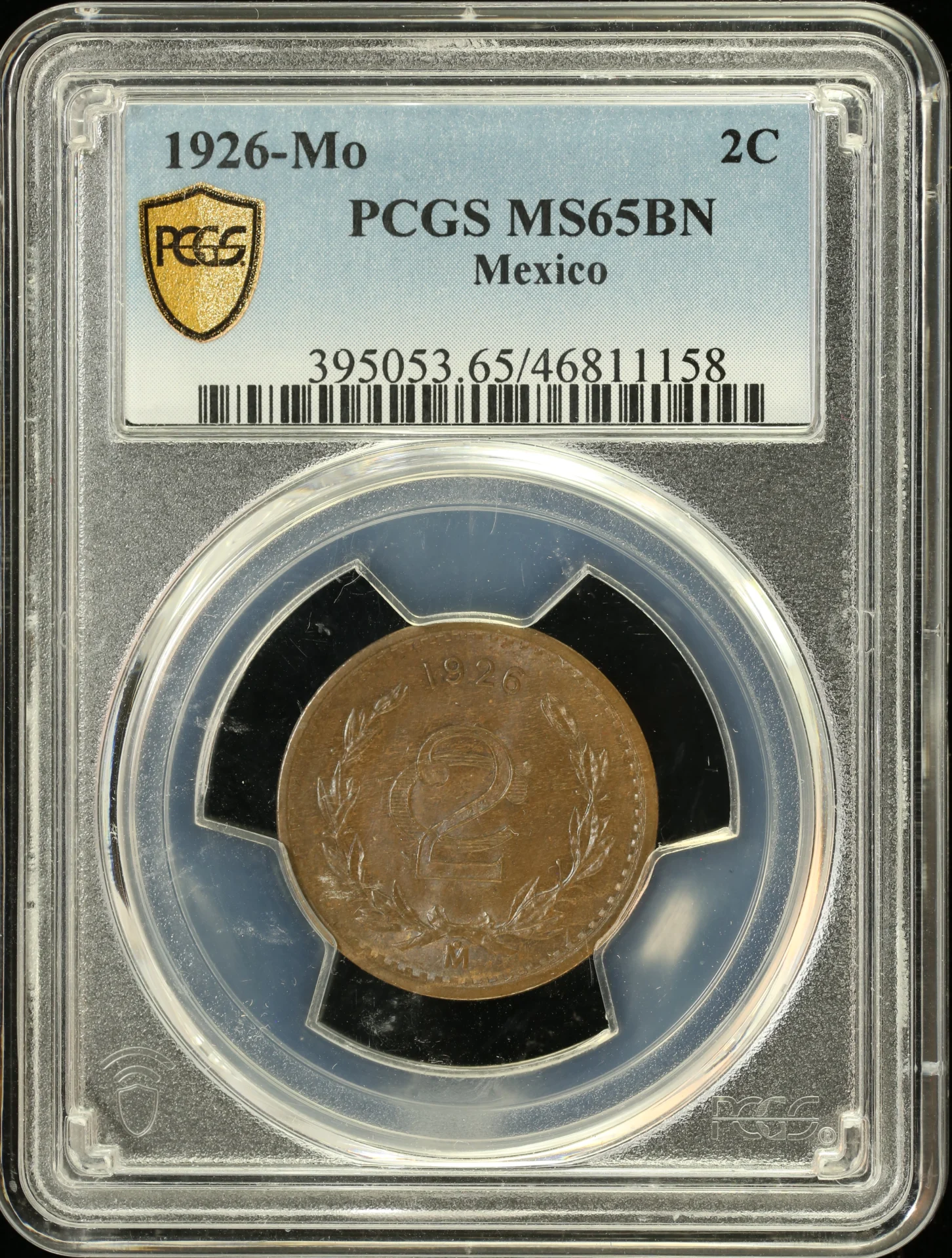 2 Centavo Mexican Coins Modern Silver & Minors Modern Silver & Minors 2 Centavo 1926 Mo PCGS MS65BN 0132307 Modern Silver & Minors 2 Centavo 1926 Mo PCGS MS65BN 0132307