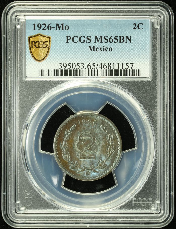 Modern Silver & Minors 2 Centavo 1926 Mo PCGS MS65BN 0132308Modern Silver & Minors 2 Centavo 1926 Mo PCGS MS65BN 0132308