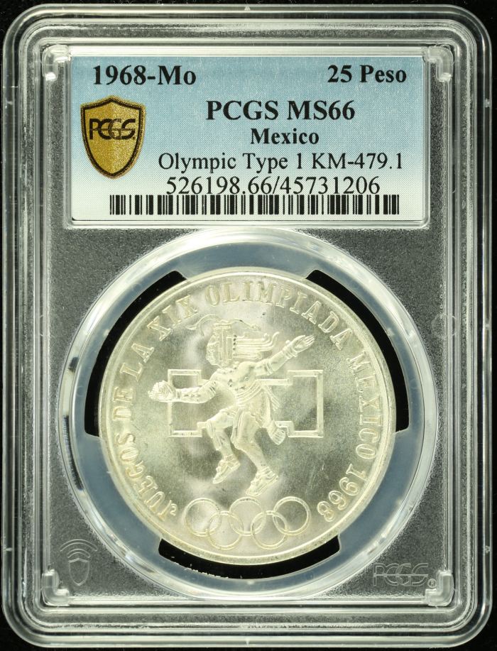 Modern Silver & Minors 25 Peso 1968 Mo PCGS MS65 0132137Modern Silver & Minors 25 Peso 1968 Mo PCGS MS65 0132137