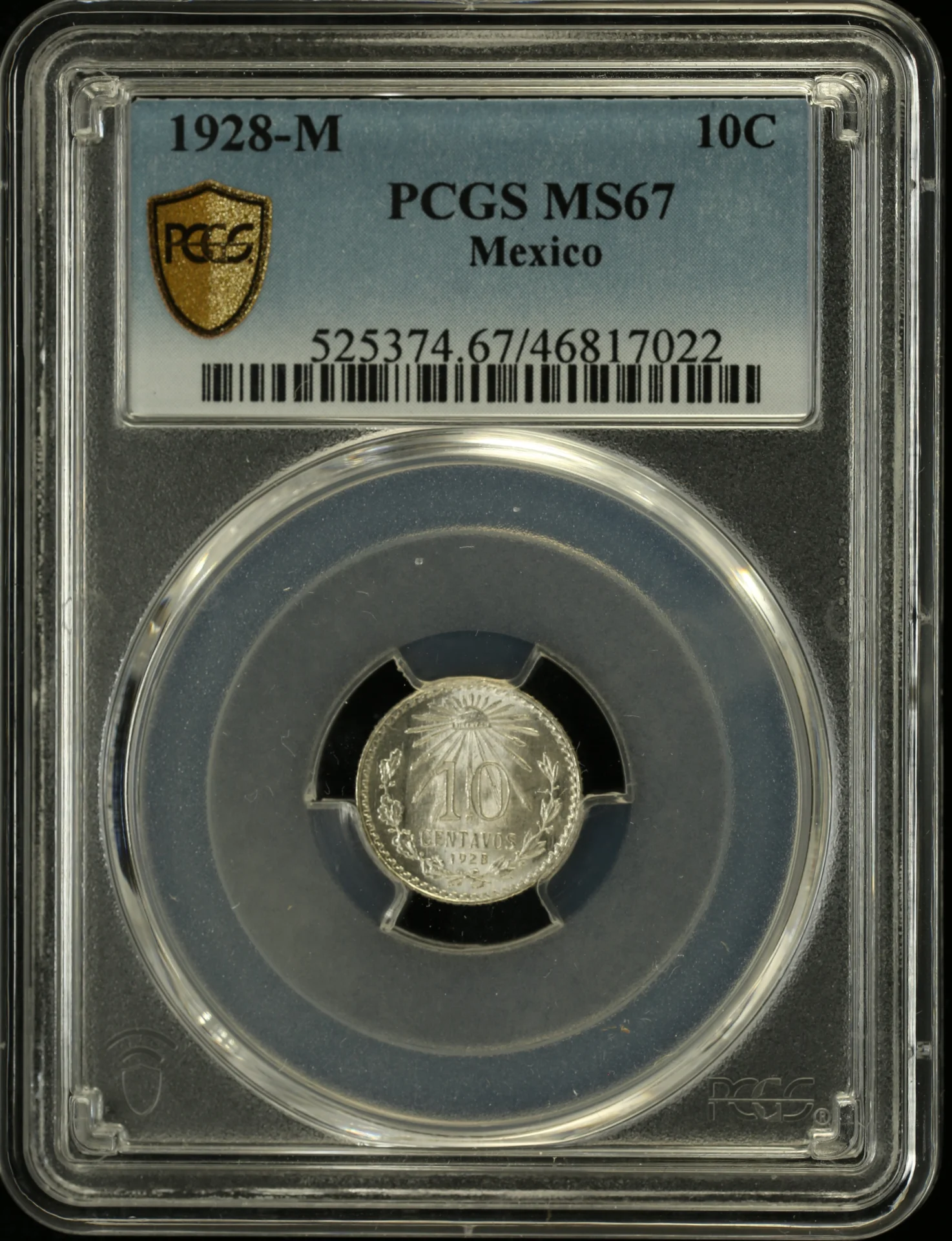 10 Centavo Mexican Coins Modern Silver & Minors Modern Silver & Minors 10 Centavo 1928 M PCGS MS67 0131342 Modern Silver & Minors 10 Centavo 1928 M PCGS MS67 0131342