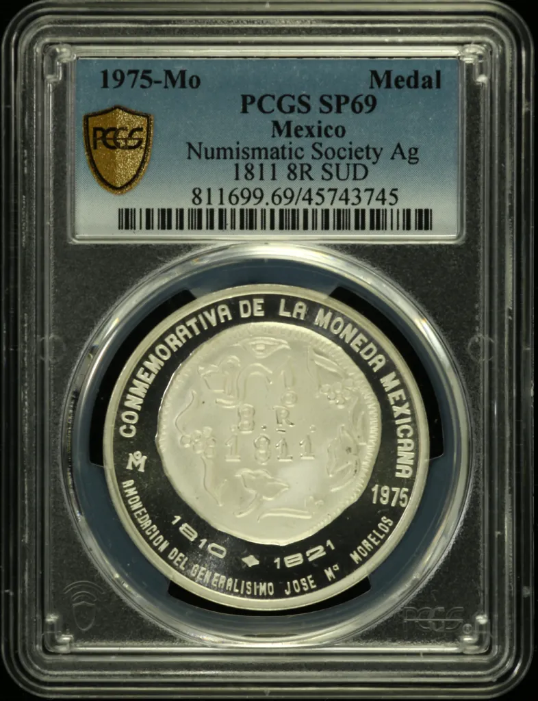 Medals & Tokens Numismatic Society of Mexico Medal 1975 PCGS SP69 0131656