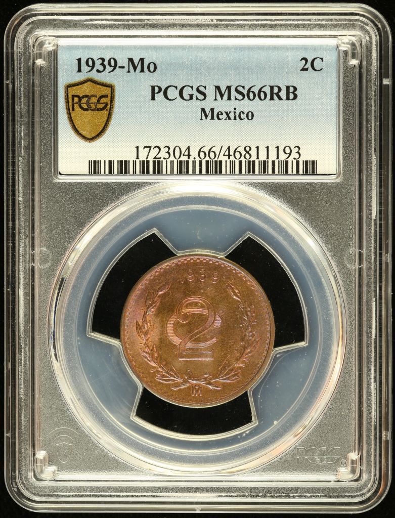 Modern Silver & Minors 2 Centavo 1939 Mo PCGS MS66RB 0132329