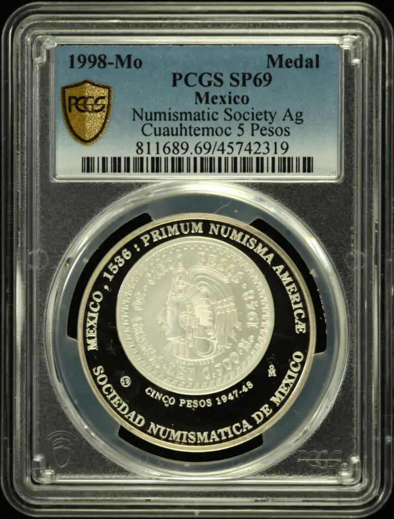 Medals & Tokens Numismatic Society of Mexico Medal 1998 Mo PCGS SP69 0131782