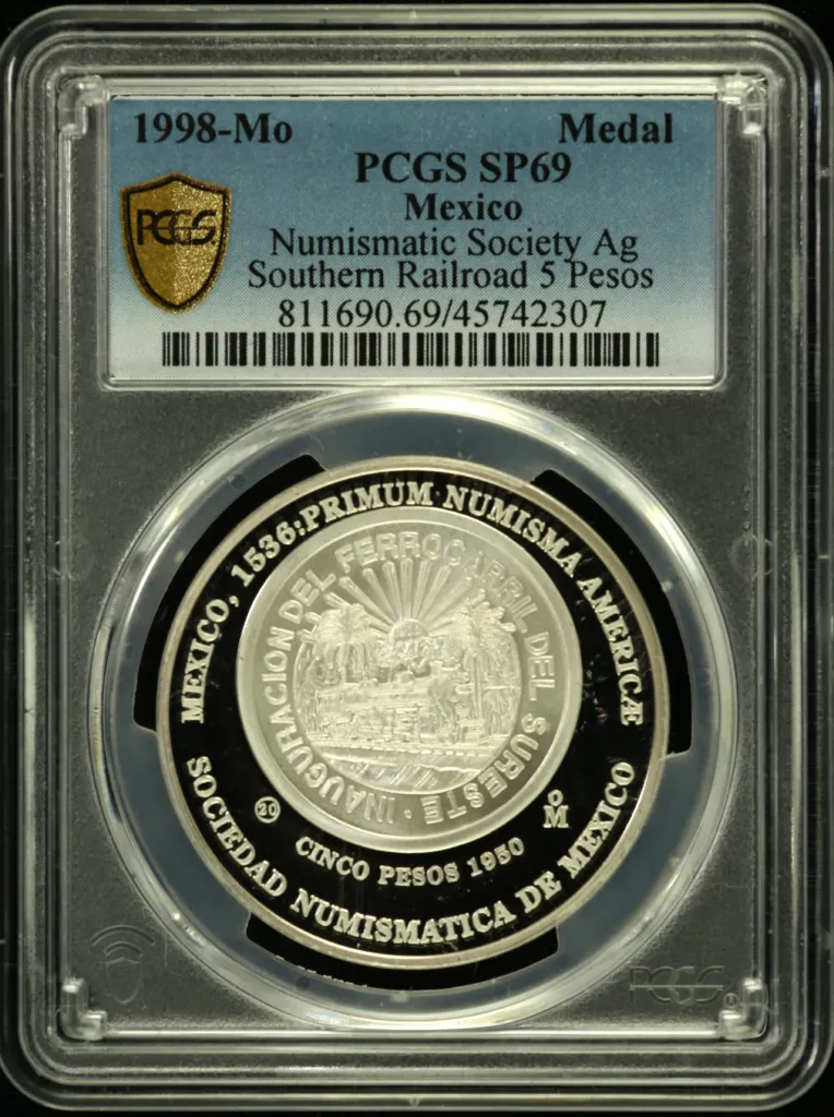 Medals & Tokens Numismatic Society of Mexico Medal 1998 Mo PCGS SP69 0131793