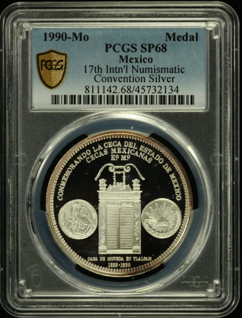 Medals & Tokens 17th International Numismatic Convention Silver Medal 1990 Mo PCGS SP68 0131971