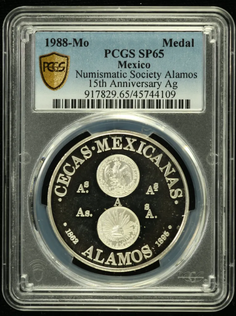 Medals & Tokens Numismatic Society of Mexico Medal 1988 Mo PCGS SP65 0132059