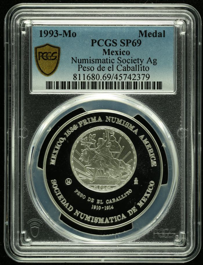 Medals & Tokens Numismatic Society of Mexico Medal 1993 Mo PCGS SP69 0131902Medals & Tokens Numismatic Society of Mexico Medal 1993 Mo PCGS SP69 0131902