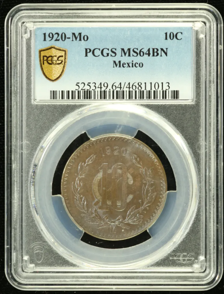 Modern Silver & Minors 10 Centavo 1920 Mo PCGS MS64BN 0132140
