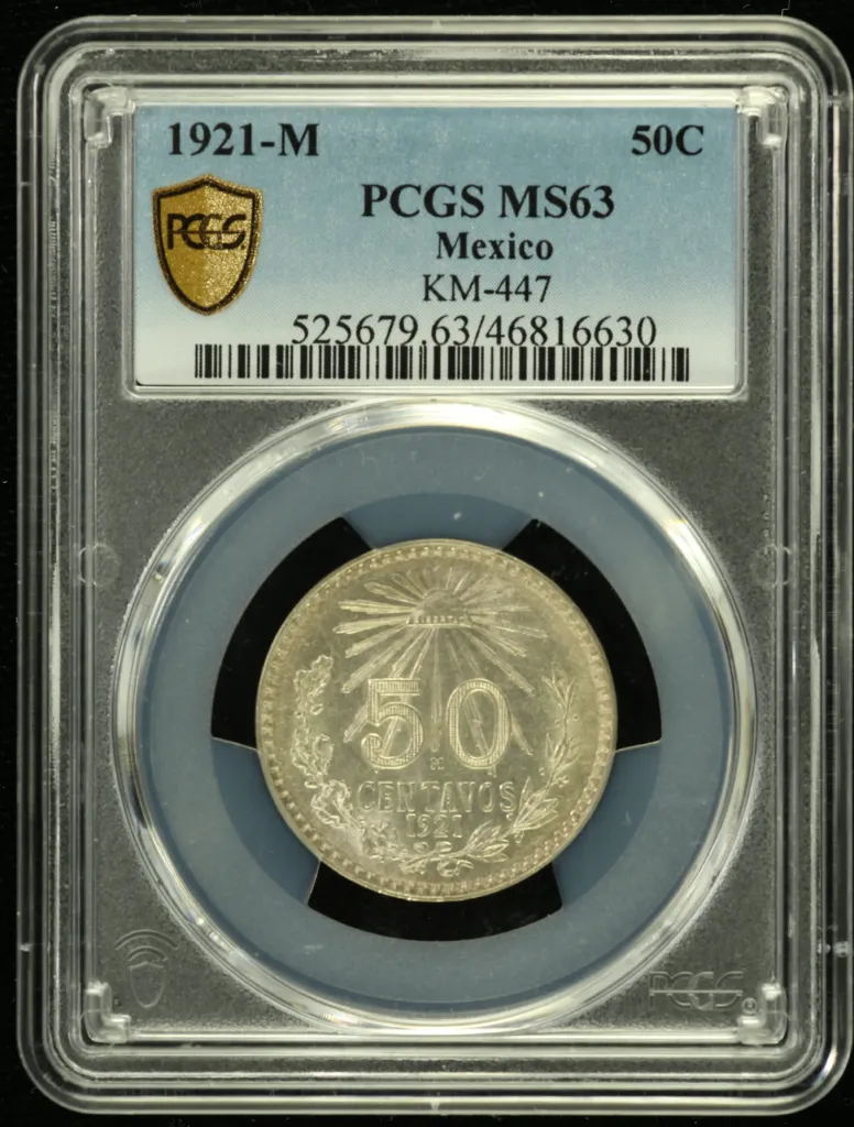 Modern Silver & Minors 50 Centavo 1921 M PCGS MS63 0132179
