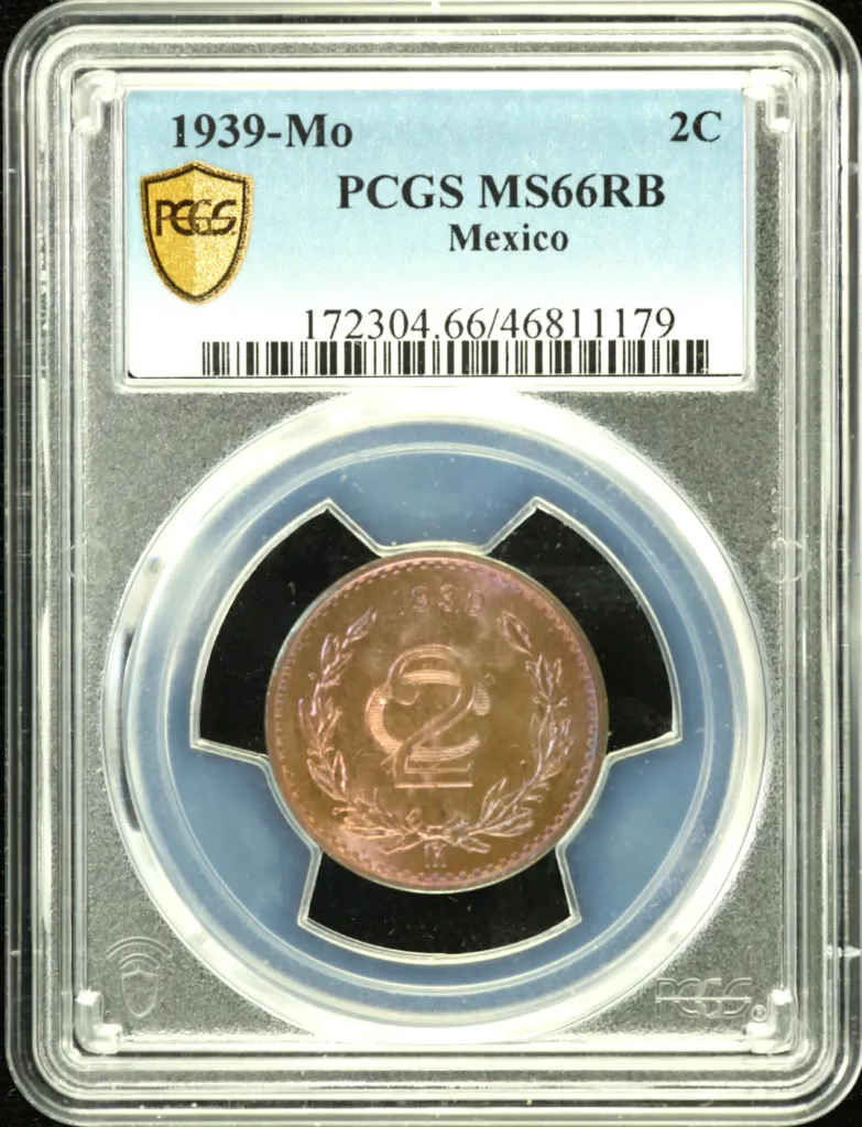 Modern Silver & Minors 2 Centavo 1939 Mo PCGS MS66RB 0132328