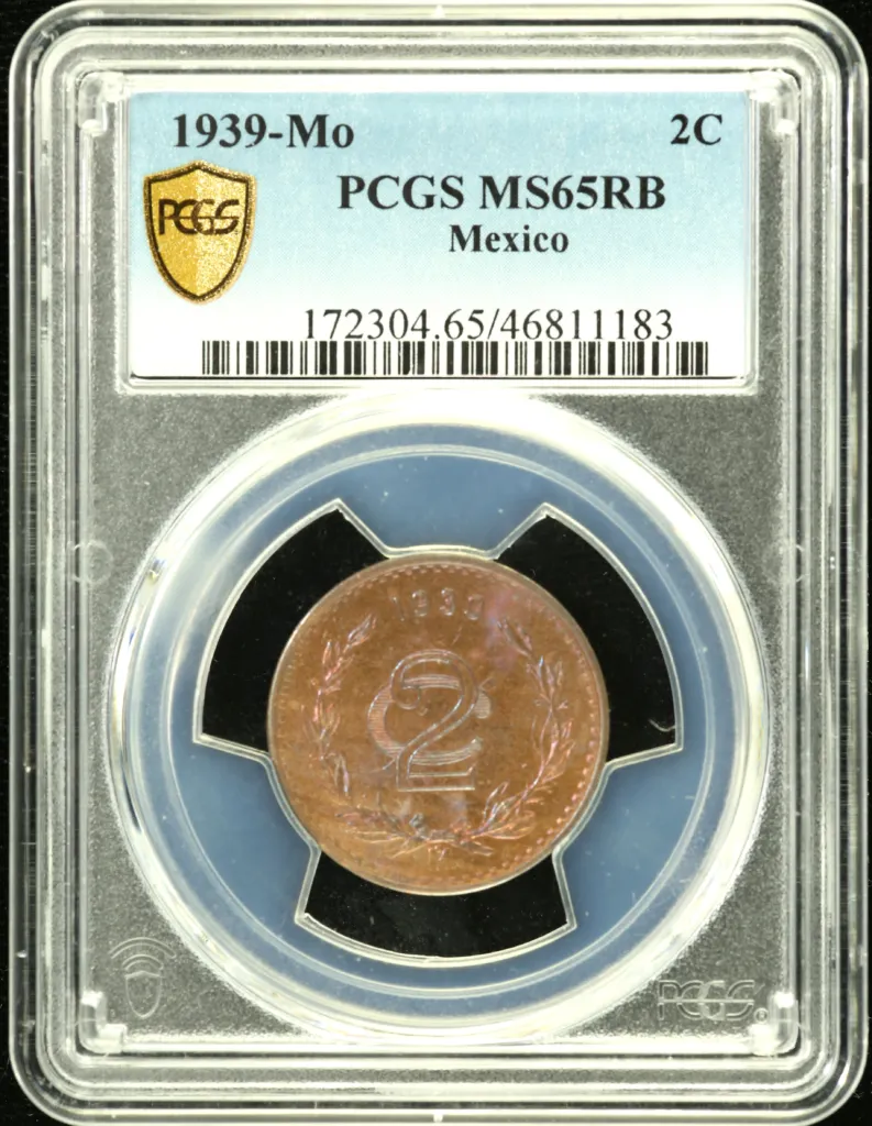 Modern Silver & Minors 2 Centavo 1939 Mo PCGS MS65RB 0132332