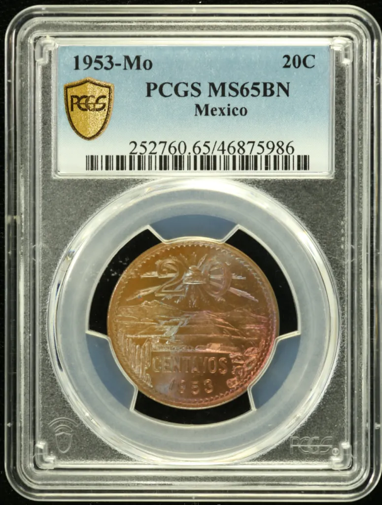 Modern Silver & Minors 20 Centavo 1953 Mo PCGS MS65BN 0132539