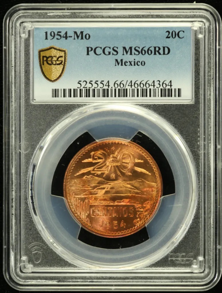 Modern Silver & Minors 20 Centavo 1954 Mo PCGS MS66RD 0132563