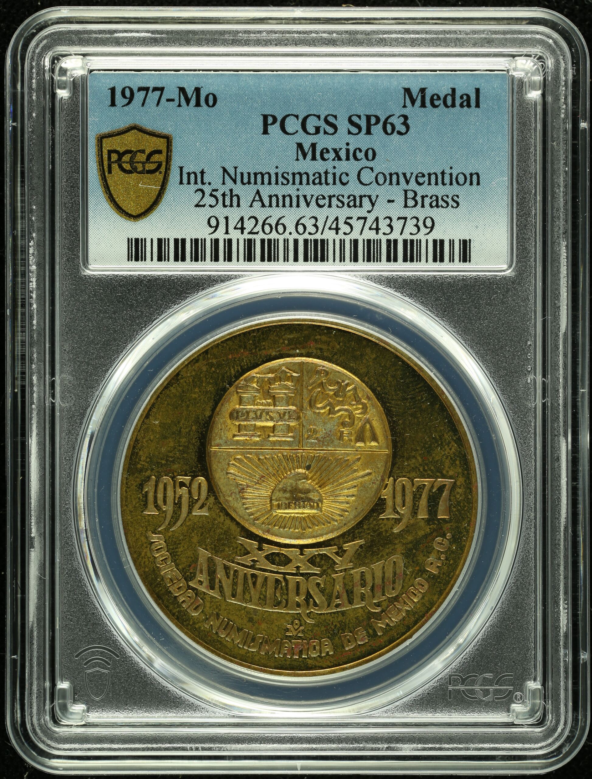 Medals & Tokens Mexican Coins Medals & Tokens International Numismatic Convention Medal 1977 Mo PCGS SP63 0131640 Medals & Tokens International Numismatic Convention Medal 1977 Mo PCGS SP63 0131640Medals & Tokens International Numismatic Convention Medal 1977 Mo PCGS SP63 0131640