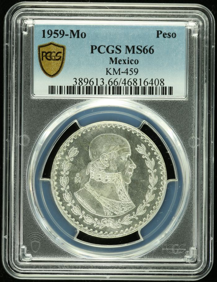 Modern Silver & Minors Peso 1959 Mo PCGS MS66 0132917Modern Silver & Minors Peso 1959 Mo PCGS MS66 0132917