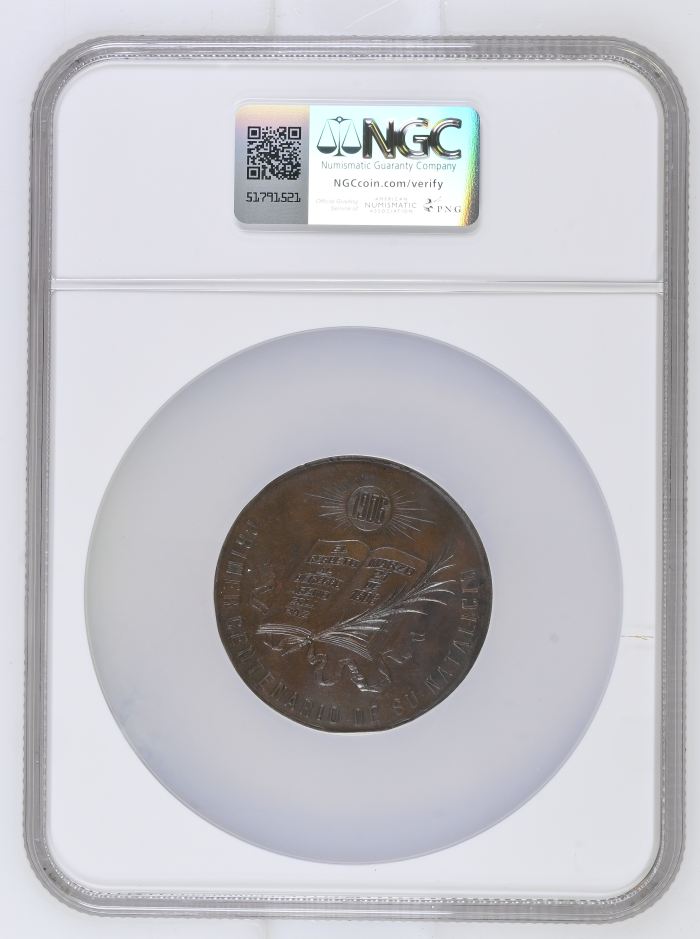 Medals & Tokens Benito Juarez Bronze Medal 1906 NGC AU58BN Grove-P-237b 0133253Medals & Tokens Benito Juarez Bronze Medal 1906 NGC AU58BN Grove-P-237b 0133253 - Image 2
