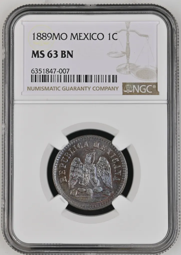 Republic Silver & Minors Centavo 1889 Mo NGC MS63BN 0133433