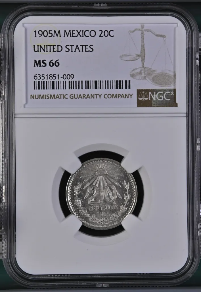 Modern Silver & Minors 20 Centavo 1905 M NGC MS66 0133570