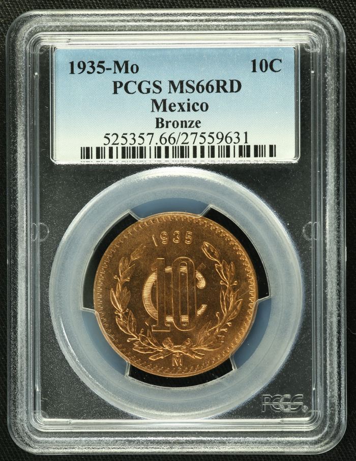 Modern Silver & Minors 10 Centavo 1935 Mo PCGS MS66RD 0134009Modern Silver & Minors 10 Centavo 1935 Mo PCGS MS66RD 0134009