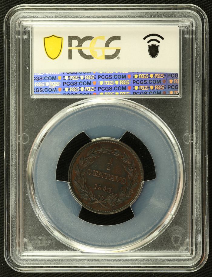 Venezuela 1/2 Centavo 1843 PCGS PR62BN 0133894Venezuela 1/2 Centavo 1843 PCGS PR62BN 0133894 - Image 2