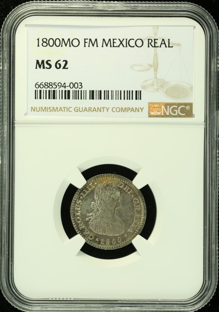 Colonial Silver & Minors Real 1800 Mo FM NGC MS62 0133415Colonial Silver & Minors Real 1800 Mo FM NGC MS62 0133415